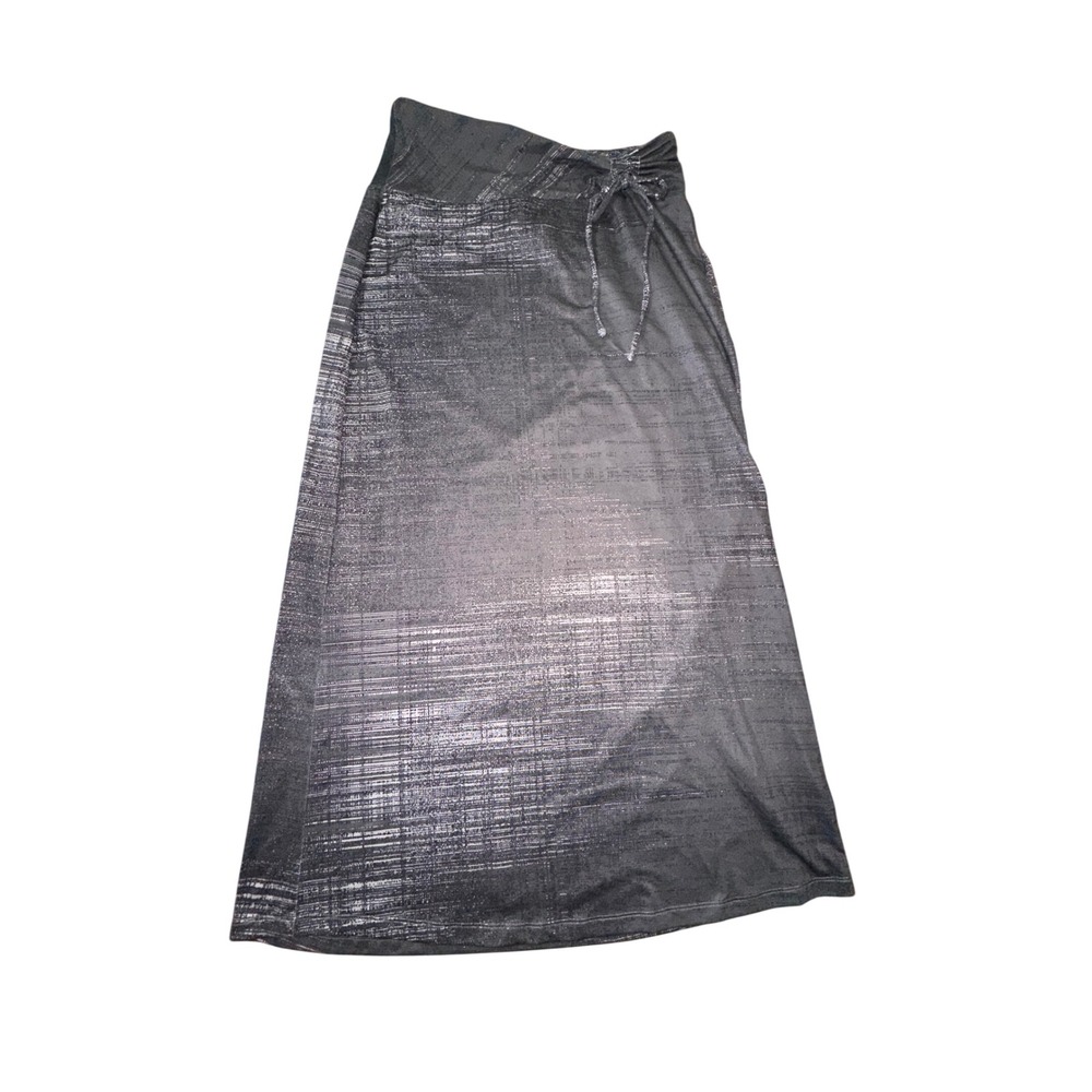 The North Face Womens Gray Static Print Ruched Side Tie Maxi Skirt Size S